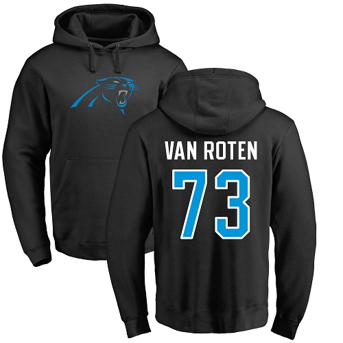 Carolina Panthers Men Black Greg Van Roten Name and Number Logo NFL Football #73 Pullover Hoodie Sweatshirts->carolina panthers->NFL Jersey